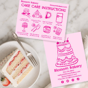 Agradecimiento Instrucciones de la tarjeta de cuidado de pastel P