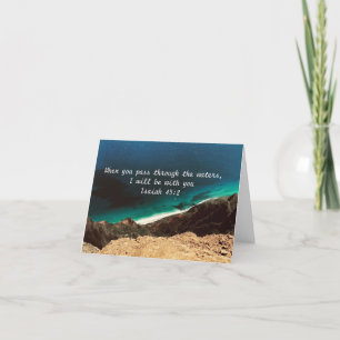 Agradecimiento Isaiah 43:2 Tarjeta de felicitación doblada en bla