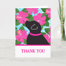 Agradecimiento Isla de Hibiscus - Negro - Gracias tarjeta doblada