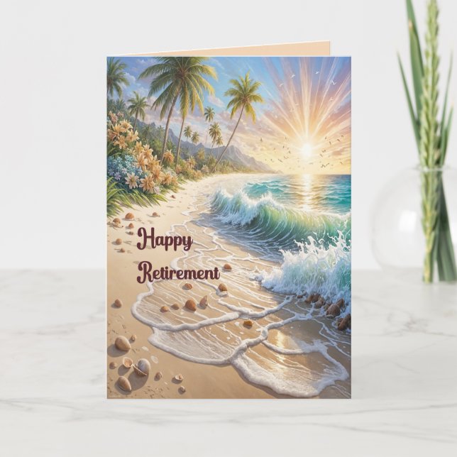 Agradecimiento Jubilación con tarjeta de playa (Anverso)