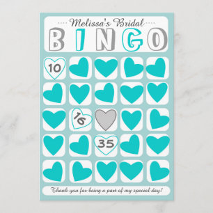 Agradecimiento Juego de bingo nupcial personalizable tarjeta gris
