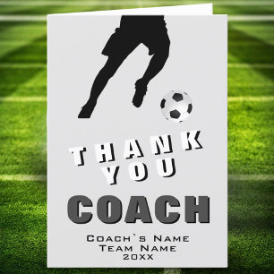 Agradecimiento Jugador de Fútbol Soccer Gracias Tarjeta del Entre