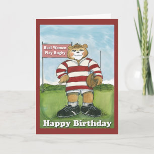 Agradecimiento Jugador del rugbi - tarjeta de cumpleaños femenina