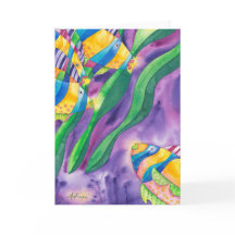 Kelp 1 - Verde y Púrpura - Tarjeta de agradecimien