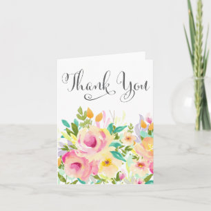 Agradecimiento La acuarela floral le agradece tarjeta de