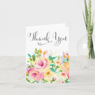 Agradecimiento La acuarela floral le agradece tarjeta de