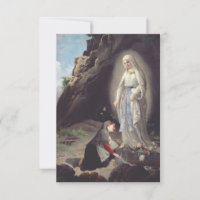 La Aparición en la Gruta de Lourdes Tarjeta Santa