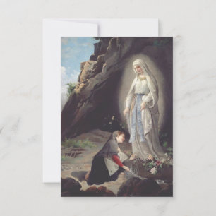 Agradecimiento La Aparición en la Gruta de Lourdes Tarjeta Santa 