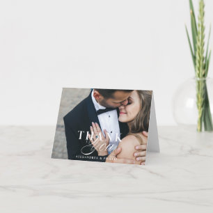 Agradecimiento La boda doblada de la foto le agradece tarjeta de