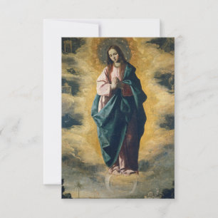Agradecimiento La Inmaculada Concepción de Zurbarán tarjeta santa