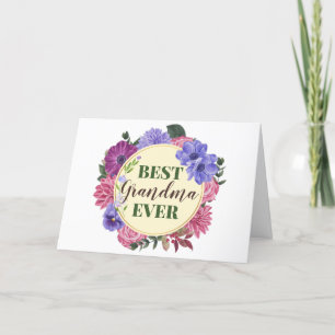 Agradecimiento La mejor abuela que haya floral juró la tarjeta de