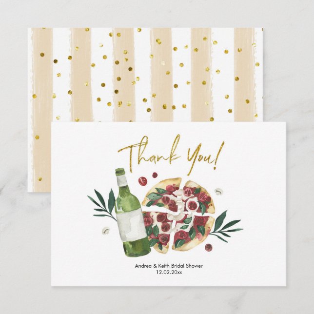 Agradecimiento La Pizza Perfecta Pair y la tarjeta de agradecimie (Anverso / Reverso)