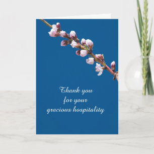 Agradecimiento La primavera florece tarjeta de la hospitalidad de