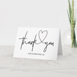Agradecimiento La tarjeta de Officiant de la boda le agradece por
