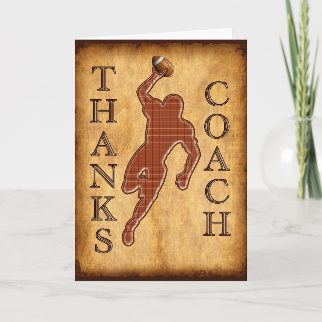 Agradecimiento La tarjeta del entrenador de fútbol de las gracias (Anverso)
