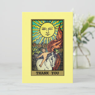 Agradecimiento La tarjeta del Sol de Tarot Tarjeta Amarilla de ag