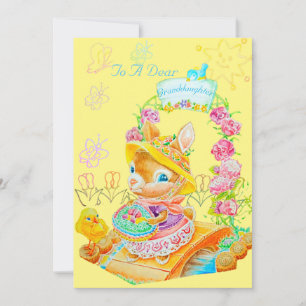 Agradecimiento La tarjeta personalizada de Pascua de una nieta.