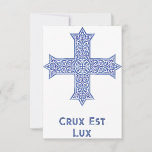 Agradecimiento La tarjeta sagrada de la Cruz Copta Crux Est Lux