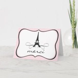 Agradecimiento La torre Eiffel de París le agradece tarjeta de