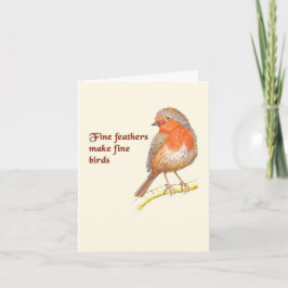Agradecimiento Las plumas finas hacen aves finas - tarjeta de not