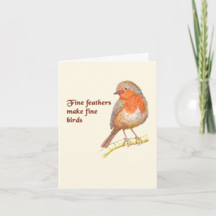 Agradecimiento Las plumas finas hacen aves finas - tarjeta de not