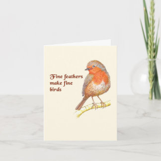 Agradecimiento Las plumas finas hacen aves finas - tarjeta de not