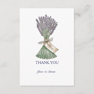 Agradecimiento Lavender Country Garden Wedding Tarjeta de agradec