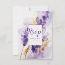 Agradecimiento Lavender Tarjeta RSVP Floral de color de agua dora