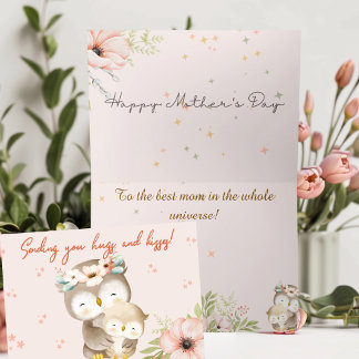 Agradecimiento Lechuza Adorable Feliz Tarjeta del Día de la Madre