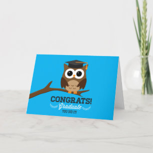 Agradecimiento Lechuza de Graduación con tarjeta de felicitacione