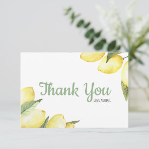 Agradecimiento Lemon Floral Watercolor - Tarjeta de agradecimient