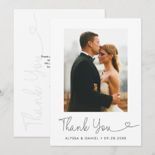 Agradecimiento Letra corazón de Lettering moderno Tarjeta de foto