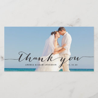 Agradecimiento Letra cursiva elegante | Tarjeta fotográfica de ag