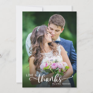 Agradecimiento Lettering a Mano Amor & Gracias Tarjeta de Agradec