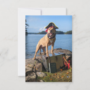 Agradecimiento Libro de disfraz de perro pirata divertido Tarjeta