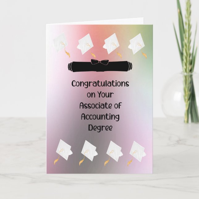 Agradecimiento Licenciado en contabilidad con tarjeta de mayúscul (Anverso)