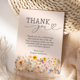 Agradecimiento Little Wildflower Cumpleaños Tarjeta de agradecimi