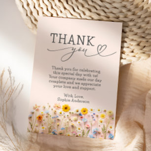 Agradecimiento Little Wildflower Cumpleaños Tarjeta de agradecimi