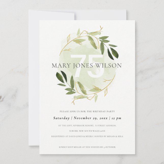 AGRADECIMIENTO LLUVIA VERDE DE ORO AGUA CUALQUIER TARJETA DE CUMP (Anverso)