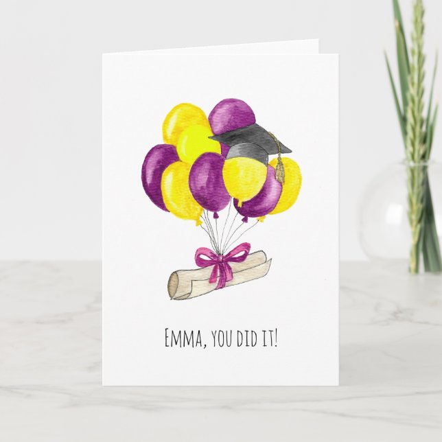 Agradecimiento Lo hiciste, tarjeta de graduación con personalizac (Anverso)