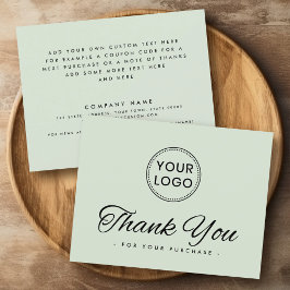 Agradecimiento Logo de la red social sage green tarjeta de agrade