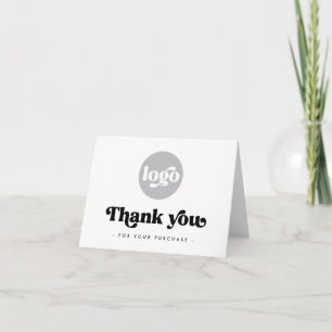 Agradecimiento Logo de Retro Boho blanco elegante tarjeta de agra