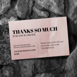 Agradecimiento Logotipo moderno Tarjeta de presentación rosa plan