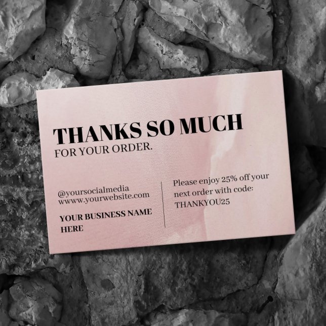 Agradecimiento Logotipo moderno Tarjeta de presentación rosa plan (Subido por el creador)