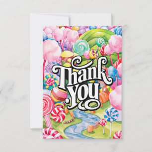 Agradecimiento Lollipop Delicious Candyland tarjeta de agradecimi