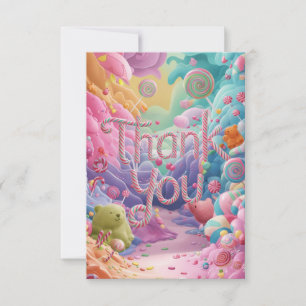 Agradecimiento Lollipop Delicious Candyland tarjeta de agradecimi
