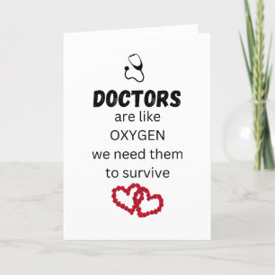 Agradecimiento Los médicas son como el oxígeno - tarjeta de agrad