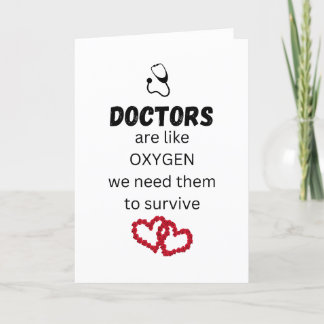 Agradecimiento Los médicas son como el oxígeno - tarjeta de agrad