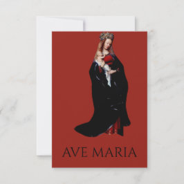 Agradecimiento Madonna en la tarjeta sagrada Ave Maria de Church 