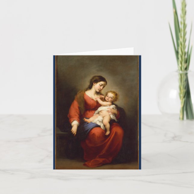Agradecimiento Madonna y niño... Tarjeta de navidad (Anverso)
